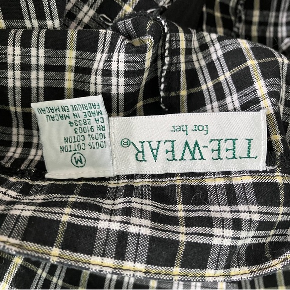 Vintage Tee Wear for Her Black Plaid High Rise Tennis Golf  Skort - Picture 6 of 6